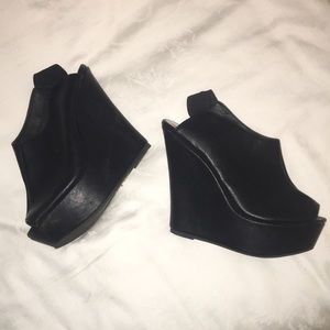 Madden Girl black peep toe wedges
